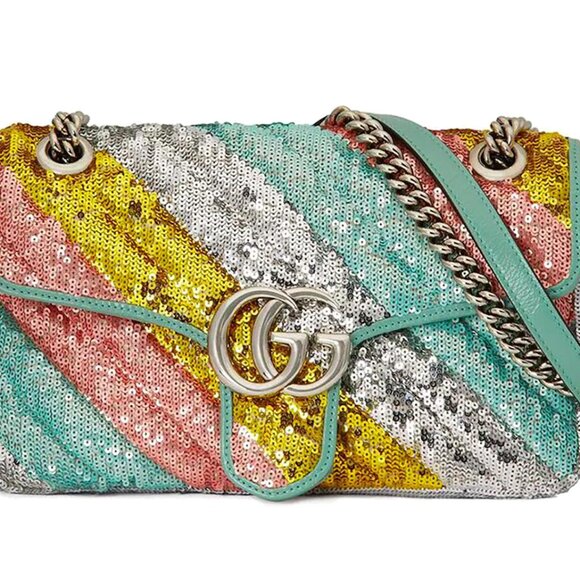 Gucci 443497 GG Marmont Sequin Shoulder Bag - Picture 2 of 12